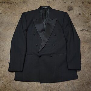 Vintage Pierre Balmain Black Fully Lined DB 2 X 6 Tuxedo Jacket Adult Size 44R